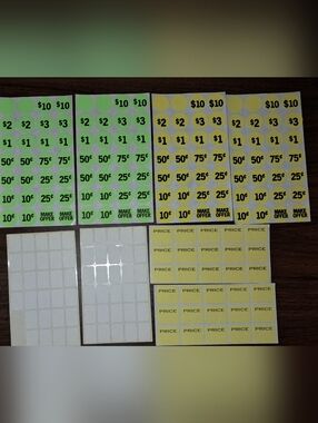 FREE with PURCHASE YARD SALE PRICE STICKERS